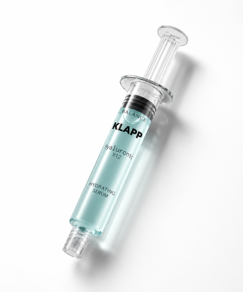 Professional KLAPP Hyaluronic X12 Hydrating Serum for dry, dehydrated, and mature skin types looking to smooth fine lines.